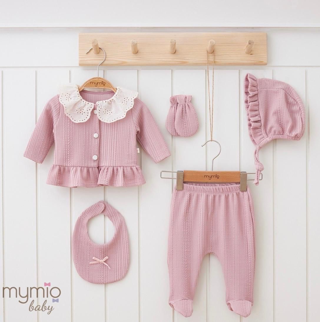 Baby Girls Stiped 5 Piece Set (New Born Only)