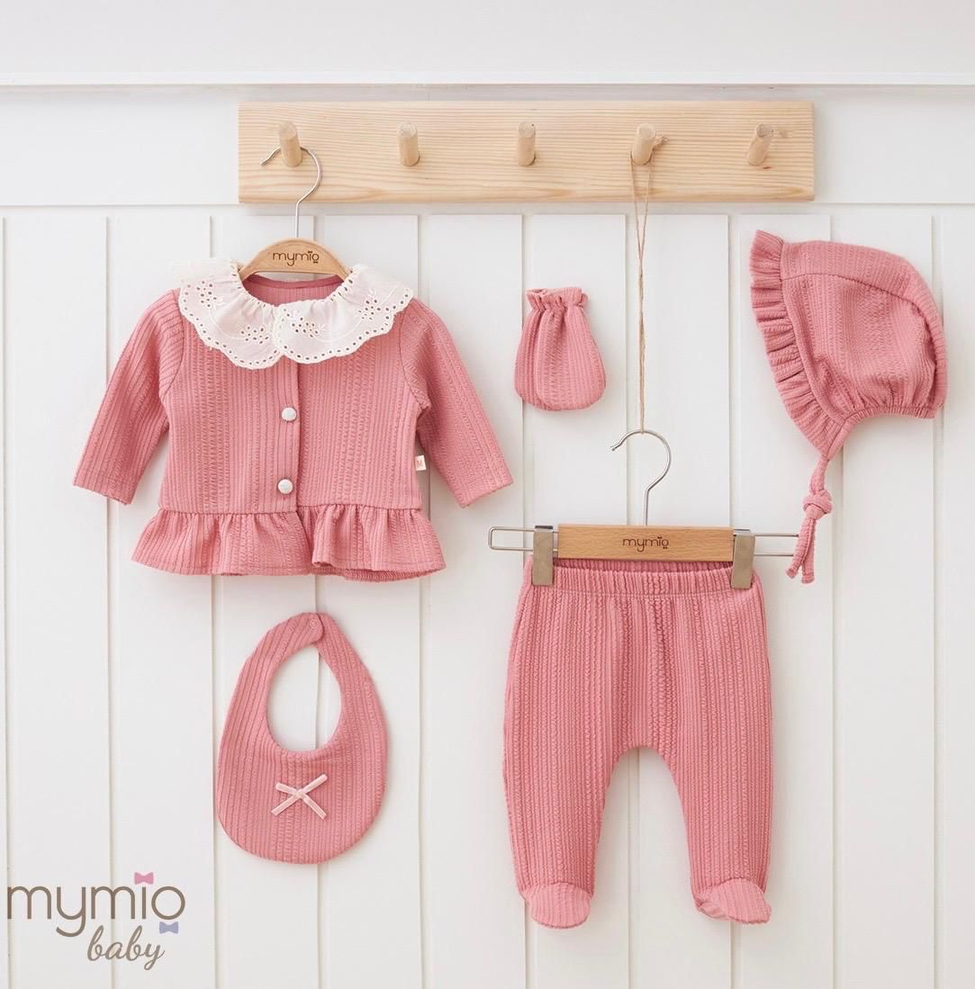 Baby Girls Stiped 5 Piece Set (New Born Only)