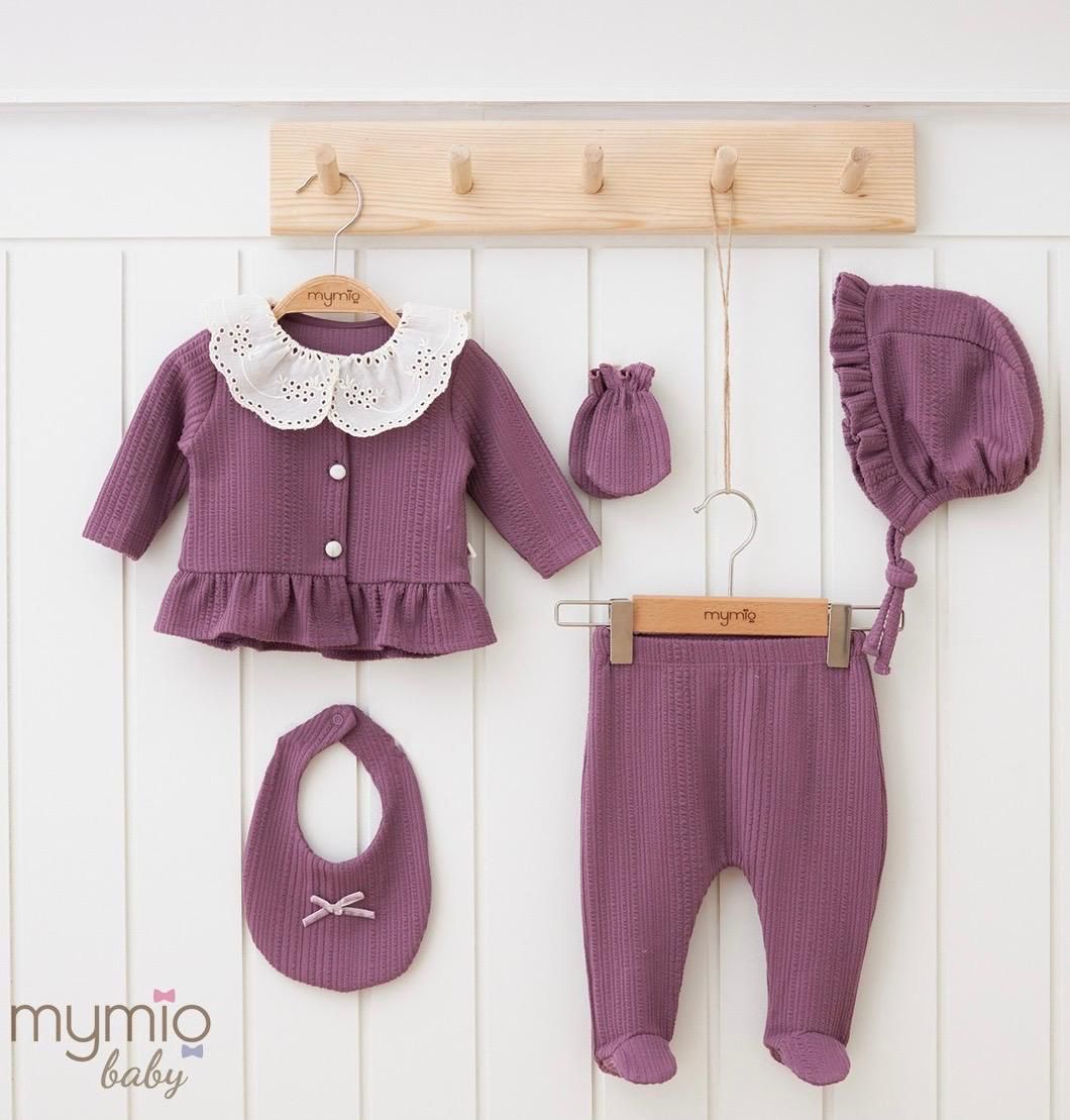 Baby Girls Stiped 5 Piece Set (New Born Only)